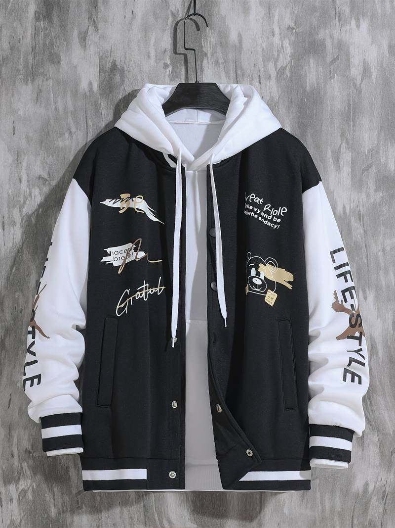 "Grateful Bear Varsity Jacket featuring premium quality materials, classic design, and reinforced stitching for durability."