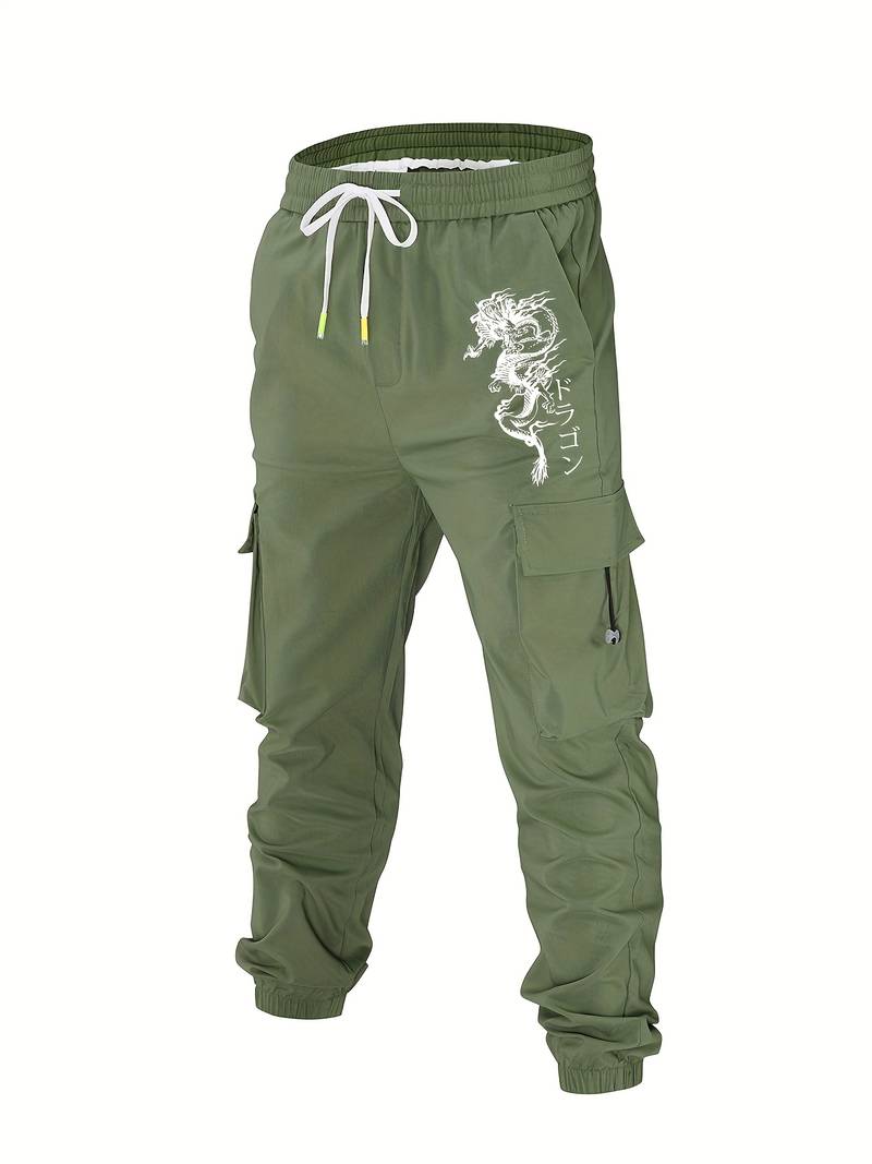 "Dragon Cargo Pants made from high-quality fabric with a modern design, offering comfort and practicality."