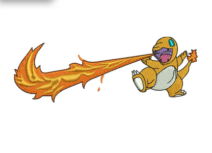 Charmander Swoosh Embroidery